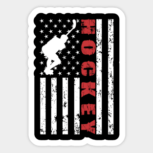 Hockey American Flag - US Sports Sticker